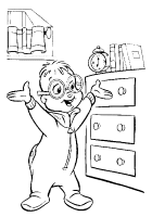 A coloring page of alvin and the chipmunks